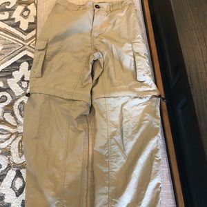 Boys Magellan fish gear pants olive green and tan